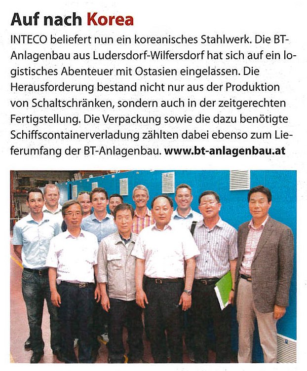 BT-Anlagenbau - Presse Archiv - Blickpunkt 09 2014