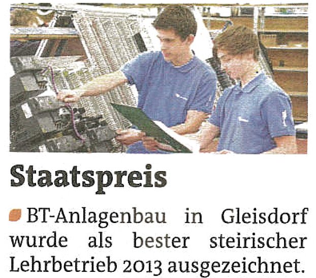 BT-Anlagenbau - Presse Archiv - Woche 02 03 01 2014